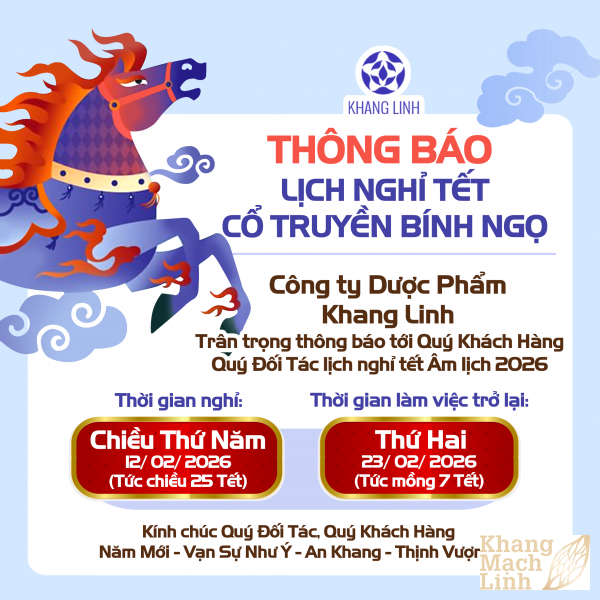 THÔNG BÁO LỊCH NGHỈ TẾT NGUYÊN ĐÁN BÍNH NGỌ 2026